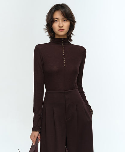 COMME MOI Lu Yan designer's new studded bead long-sleeved wool knitted sweater- REX.