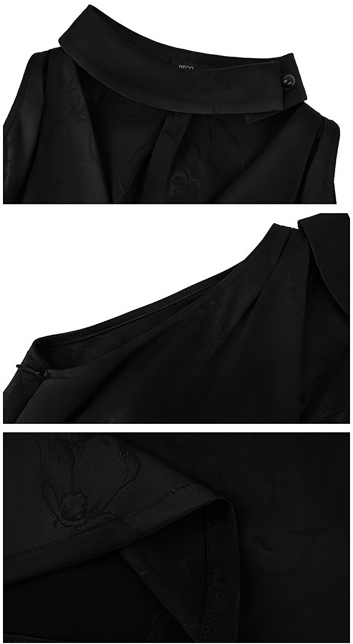 HECO Chinese Acetate V-Neck Waist Small Vest Top - ZEPH.