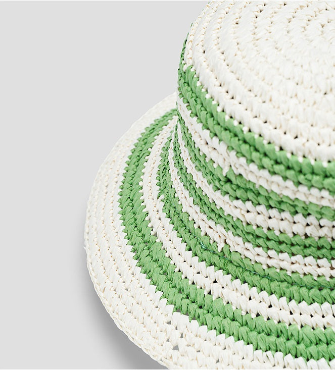 COMME MOI  summer straw bucket hat visor - ELLIE.