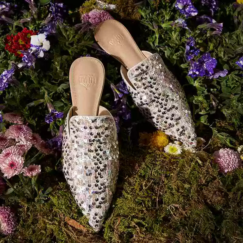 B-FEI sheepskin flat heel pointed toe slippers-HAUN.