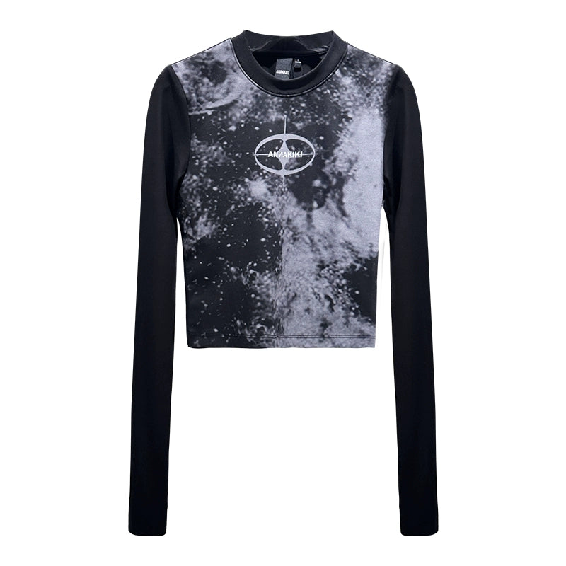 ANNAKIKI Retro Starry Sky Logo Slim Long Sleeve-YEAGER