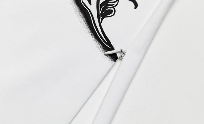 ZHUCHONGYUN ink print loose straight cotton dress-LUX.