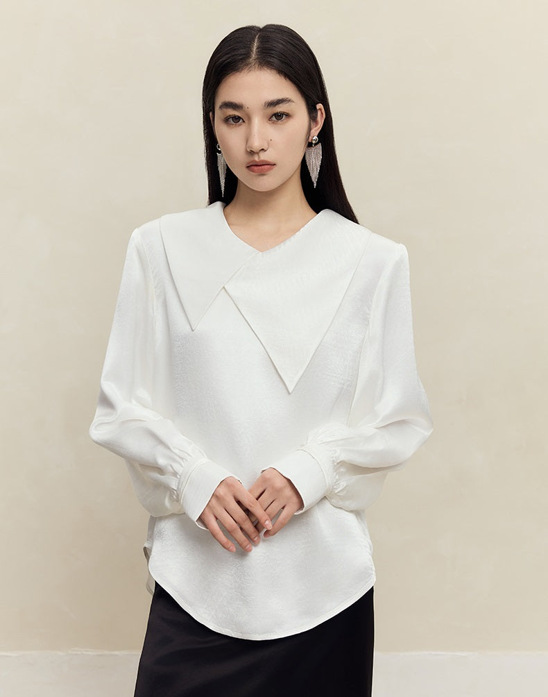 HECO 100% Acetate Long Sleeve red black white Shirt Top Women - glass.