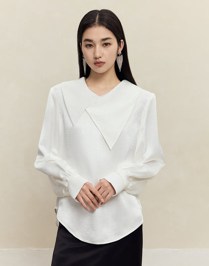 HECO 100% Acetate Long Sleeve red black white Shirt Top Women - glass.