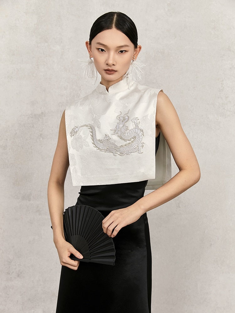 HECO cotton jacquard top short sleeveless women - adam.