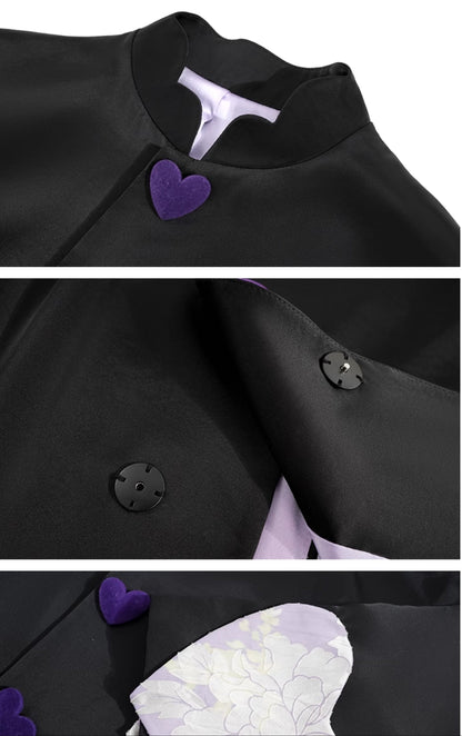 HECO Petal Stand-Up Collar Long Sleeve Blazer Women - do.