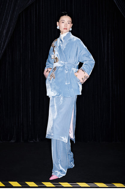 M essential Mackay designer cut-and-appliqué folded puffer jacket - rain.