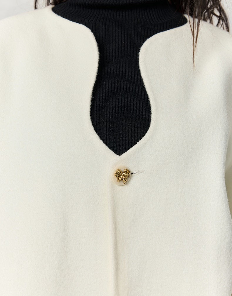 HECO winter double-sided woolen  black red apricot coat women - glory.