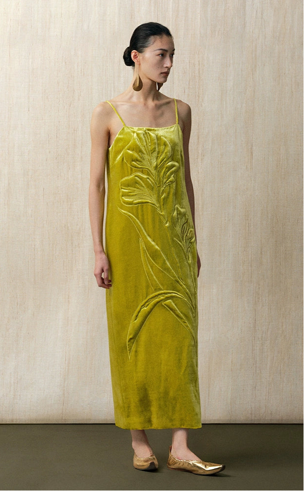 ZHUCHONGYUN elegant mulberry silk suede loose slip dress-KUROSAKI.