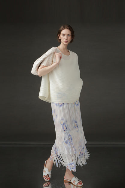 PIAOIN Miyake style simple premium pleated design T-shirt  -CECILLIA