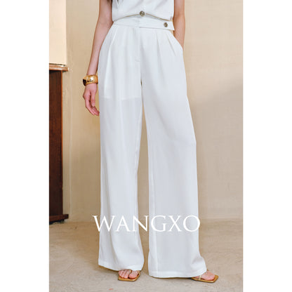 WANGXO | Skin-Friendly Fabric with High-End Metal Buckle Hand-Pinched Layered Urban Suit -NIXI