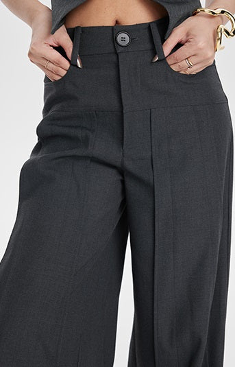 TINYIN heavy work patchwork wide-leg versatile black pants -GASSY