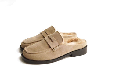 B-FEI single  leather casual flats shoes-PIE.