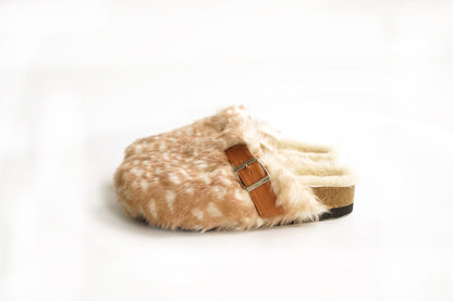 B-FEI fur handmade flat half flip-flops-YUJI.