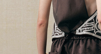 ZHUCHONGYUN heavy beaded embroidered linen vest-SNAIL.