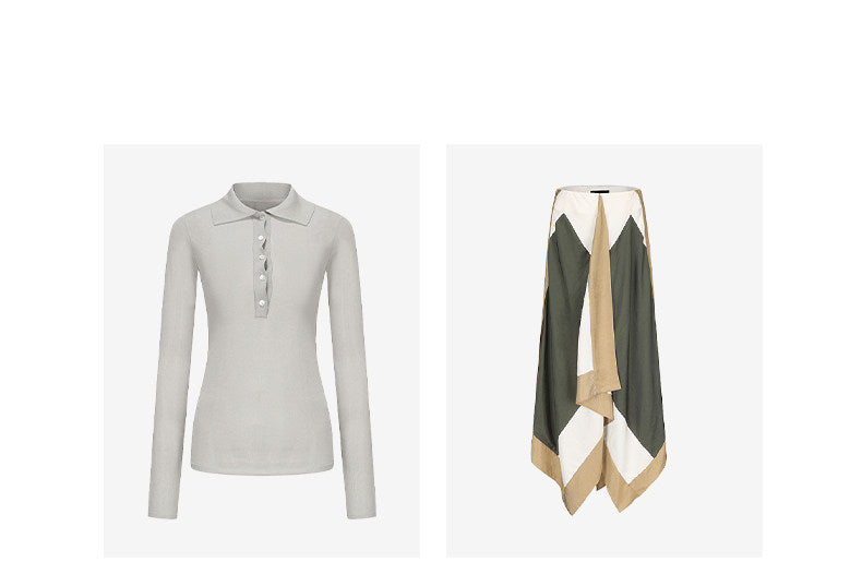 ATELIER MISS LU vintage style long sleeves ice feeling knit top - FORTUNE