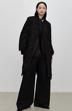 COMME MOI Lu Yan Designer's new women's high-end fringed sequin streamer long jacket - INDIA.