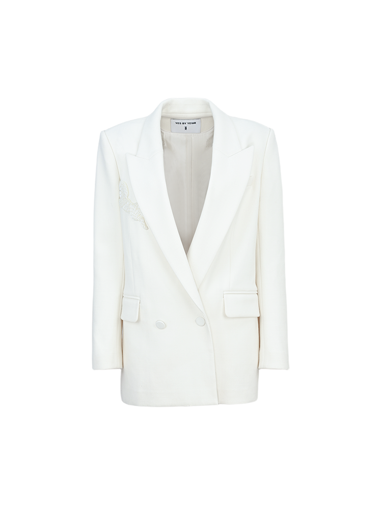 YES BY YESIR white long suit and pant set - ICY.