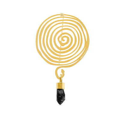 TUYUE Brass Gold Plated Energy Structure Natural Brooch Pendant- LUNA.