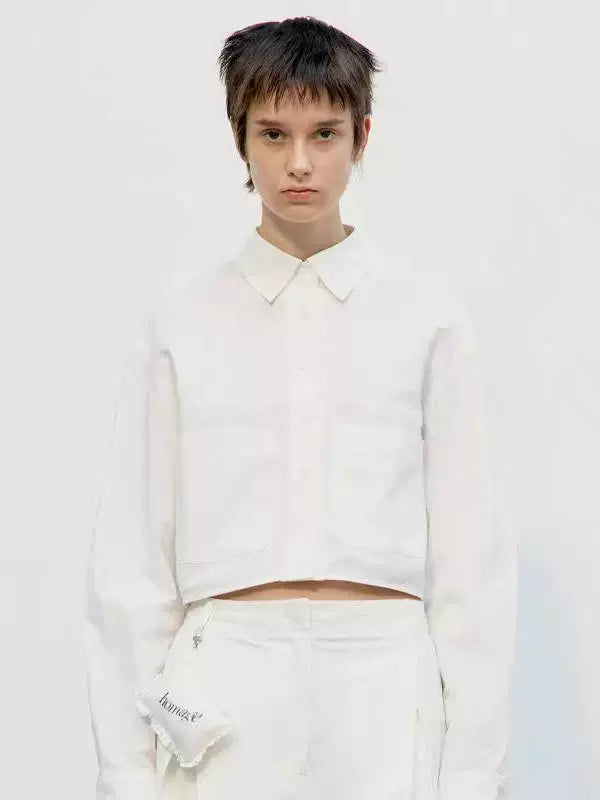 Nothing Written new shirt top women's niche small short high waist shirt-RUBY.
