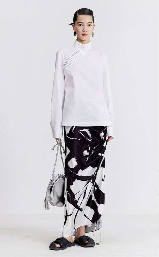 ZHUCHONGYUN Autum Print Sirred Skirt-GAJEEL.