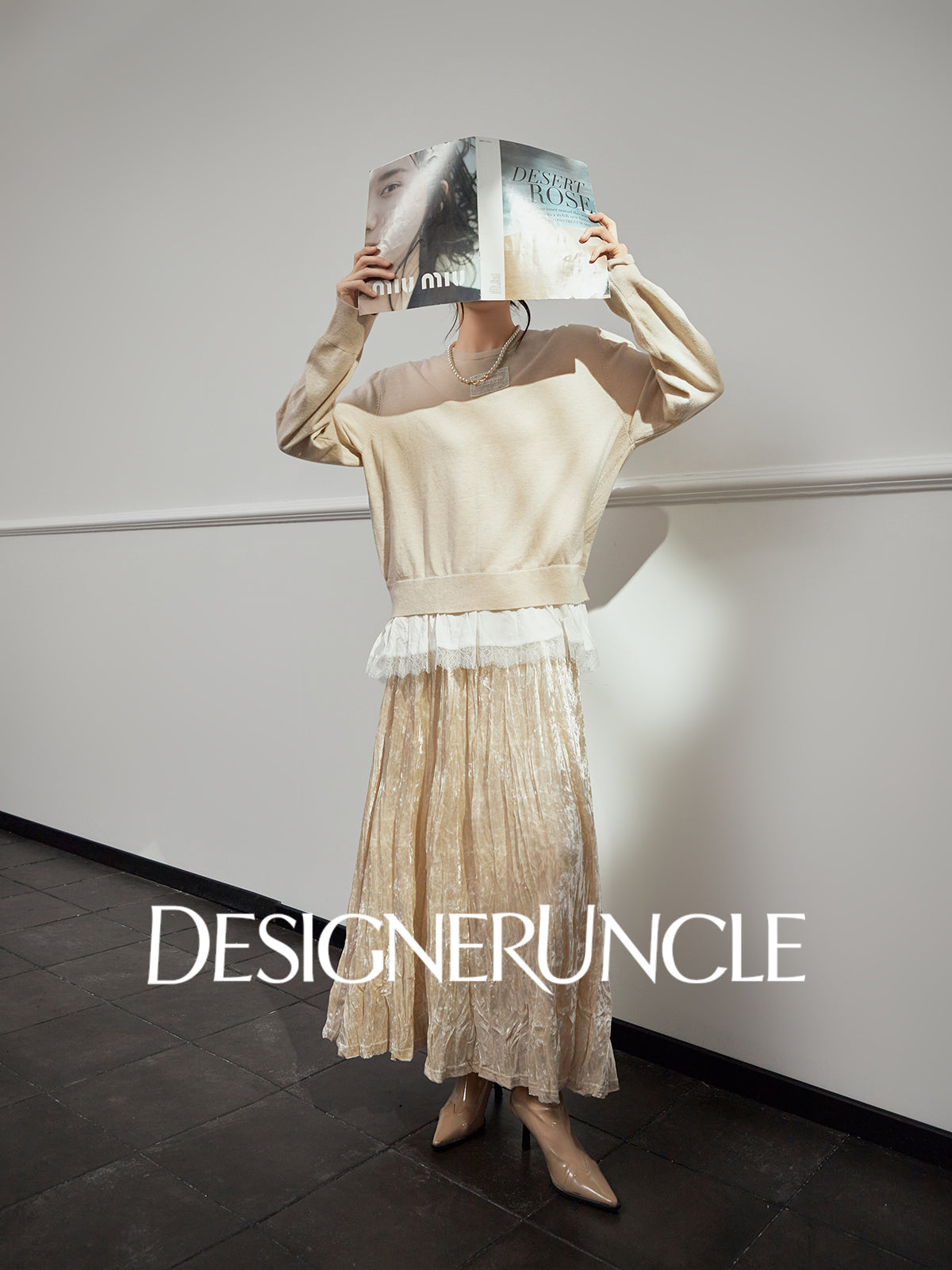 DGU "Mu Qian" knitted sweater women's new autumn crew neck top - Felicia.