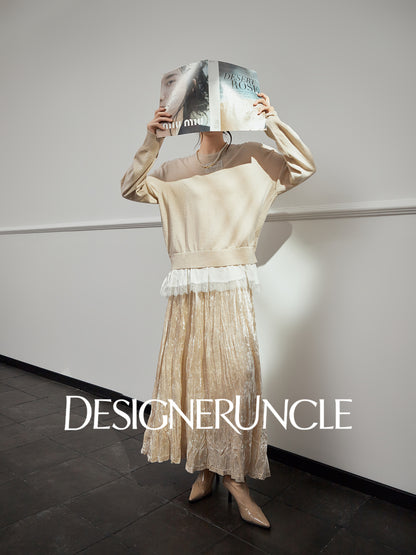 DGU "Mu Qian" knitted sweater women's new autumn crew neck top - Felicia.