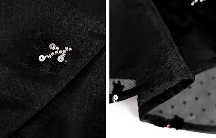 HECO  New Chinese Embroidered V-Neck Puff Sleeve Dress - CORAINE.