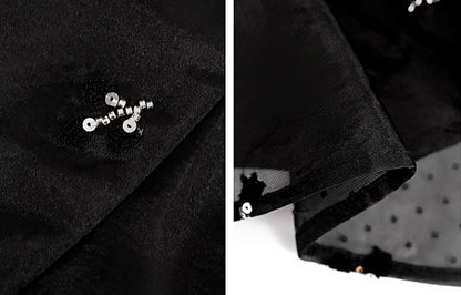 HECO  New Chinese Embroidered V-Neck Puff Sleeve Dress - CORAINE.