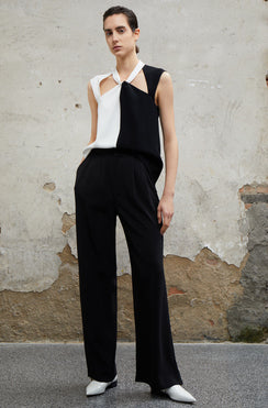 COMME MOI  Black wide-leg women's pants - ELLA.