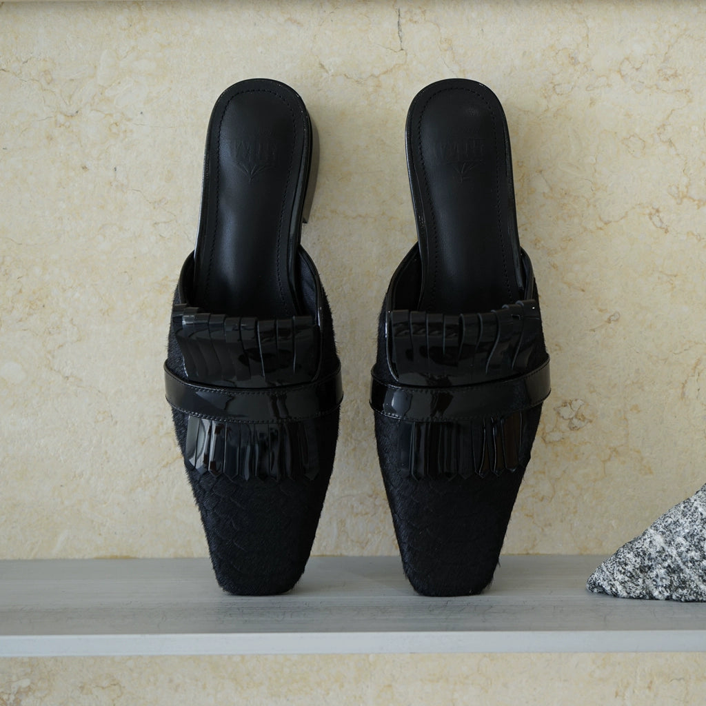 B-FEI niche French semi-slippers toe mules-JISUNG.