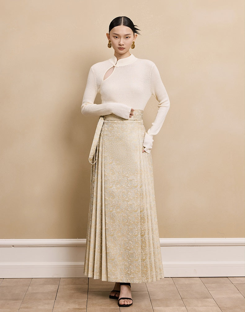 HECO Stand Collar red black white apricot Slim Bottom top Spring - treat.