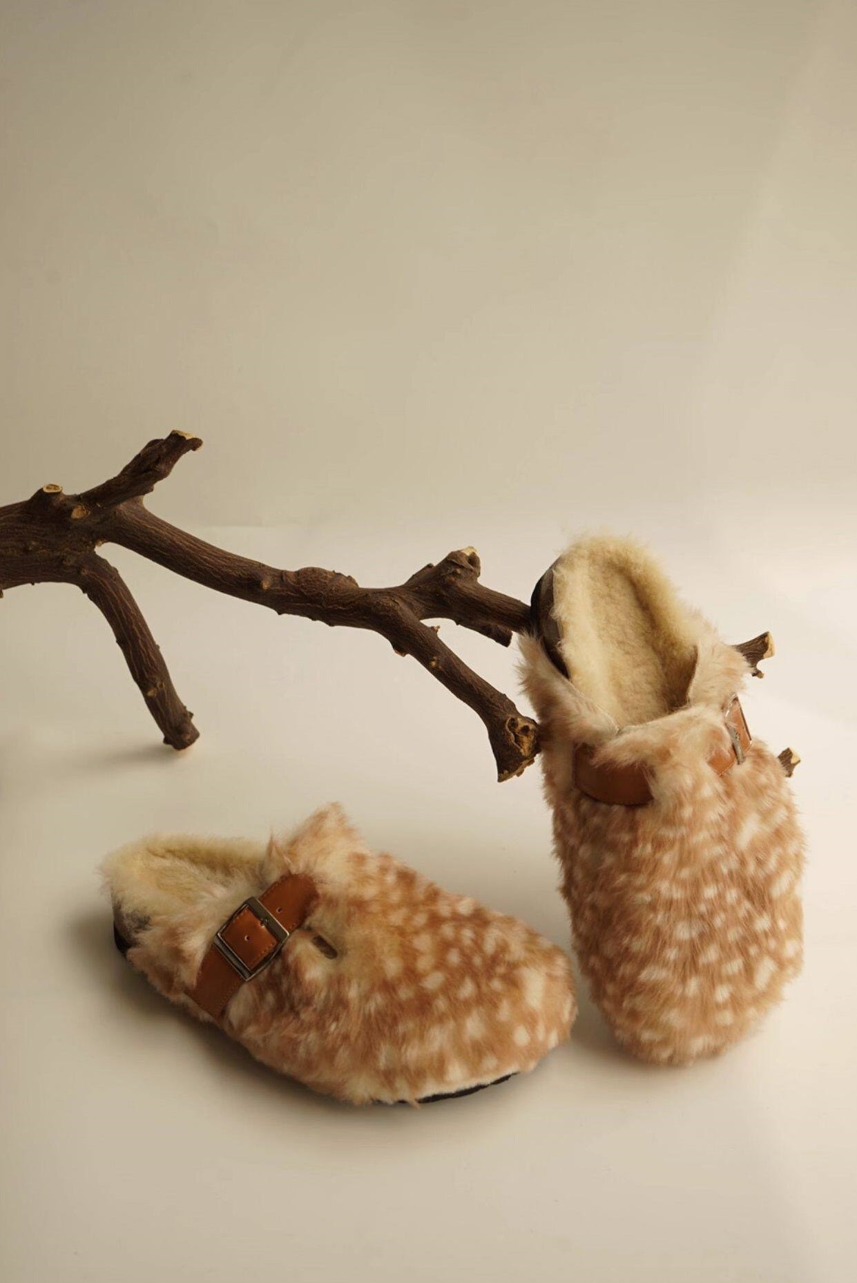 B-FEI fur handmade flat half flip-flops-YUJI.