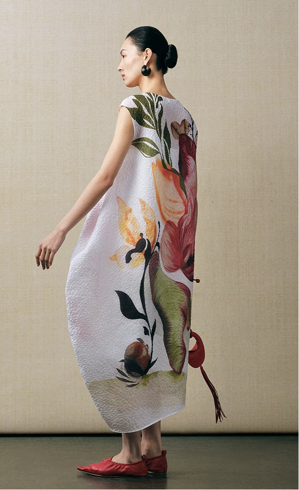 ZHUCHONGYUN2025 silk print floral long dress-KOKO.