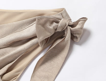 WANGXO | Satin Crossover V-Neck Dual-Wear Top -VIOLETTA.