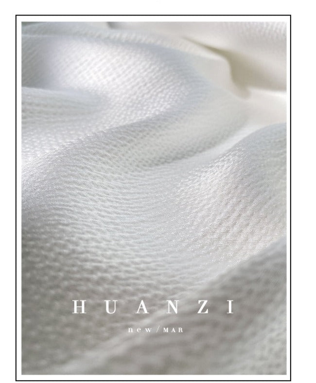 Huanzi high-end V-neck lace-up puff sleeve shirt - True
