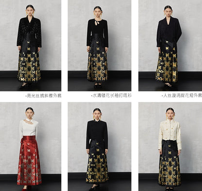 HECO  Butterfly Hanfu High Waisted Long Skirt - rain.