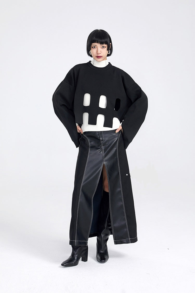 TINY IN oversize slouchy short cut-out women's sweater -BOKO