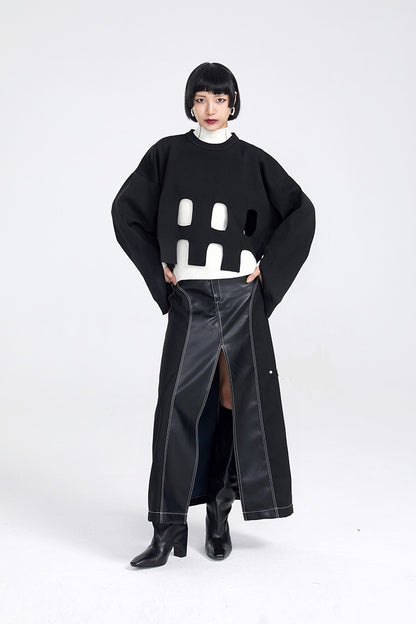 TINY IN oversize slouchy short cut-out women's sweater -BOKO