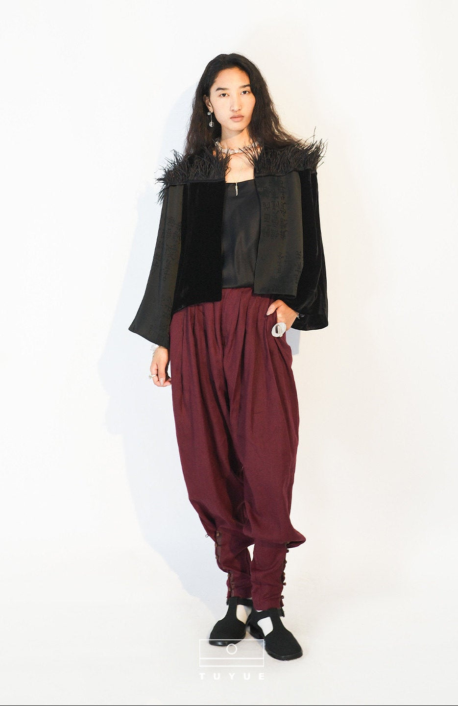 TUYUE Silk Velvet × Acetate Satin Elegant Jacket - FAVOUR.