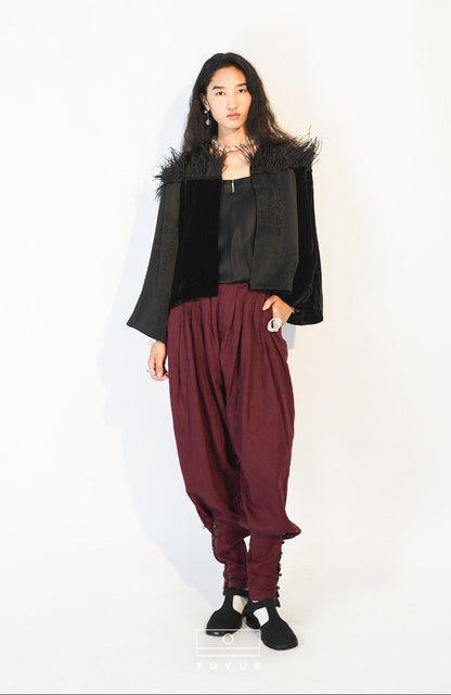 TUYUE Silk Velvet × Acetate Satin Elegant Jacket - FAVOUR.