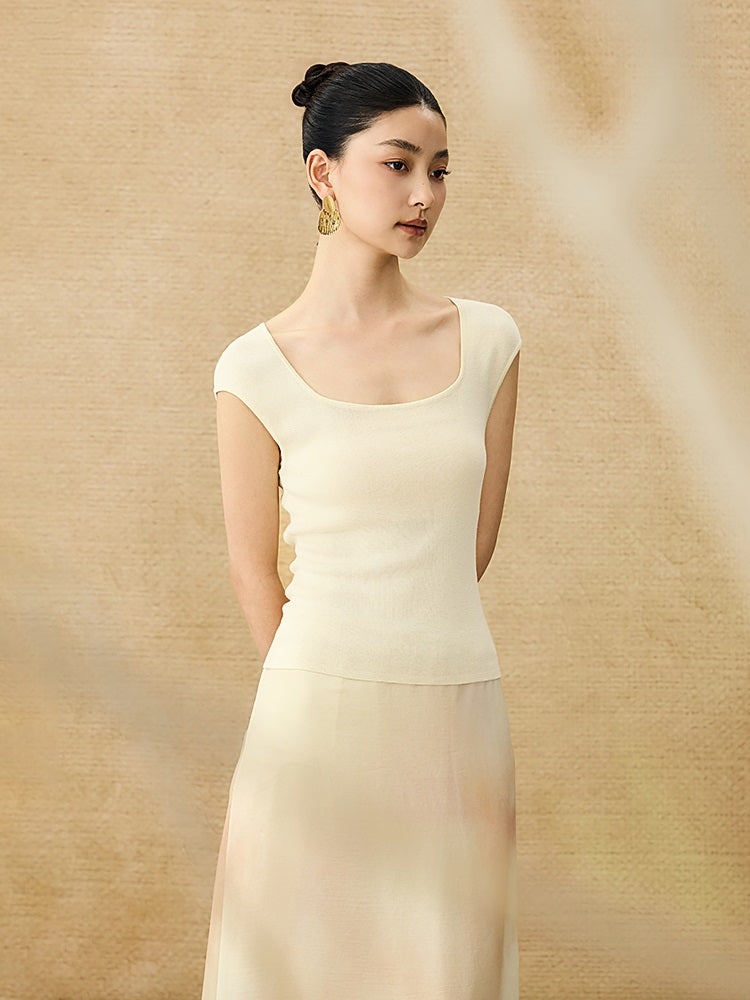 HECO Chinese U-neck Shoulder Top Early Summer Popular Cool Wear - MART.