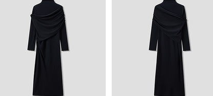 COMME MOI Lu Yan designer new women's wrap-around silk wool knitted dress - AHMED.