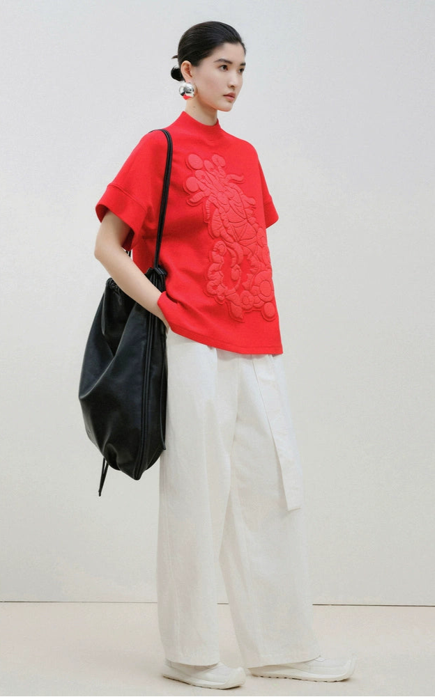 ZHUCHONGYUN dragon designed short-sleeved top-HUGH.