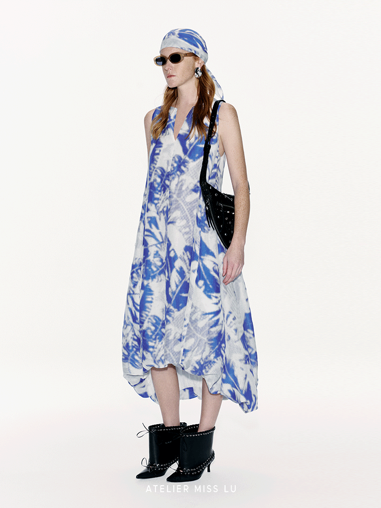 ATELIER MISS LU  Silk and Linen-blend Backless Bud Dress - TYLER