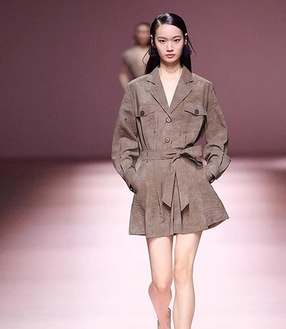 COMME MOI  women's retro high-waisted cargo shorts - LEVI.