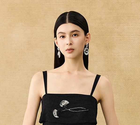 HECO Chinese style calla lily bead embroidered camisole  top - BENE.