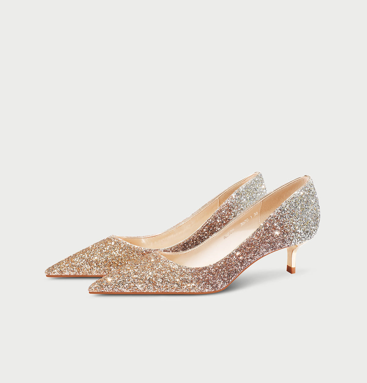 Pjjuu women's ballet flat  mid-heel kitten pointed toe wedding bridal pumps Shoes  - THRONE