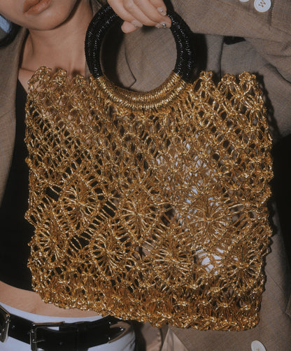 IUBALLET Cut-out Metallic Crotchet Tote Bag - UPHOLD.
