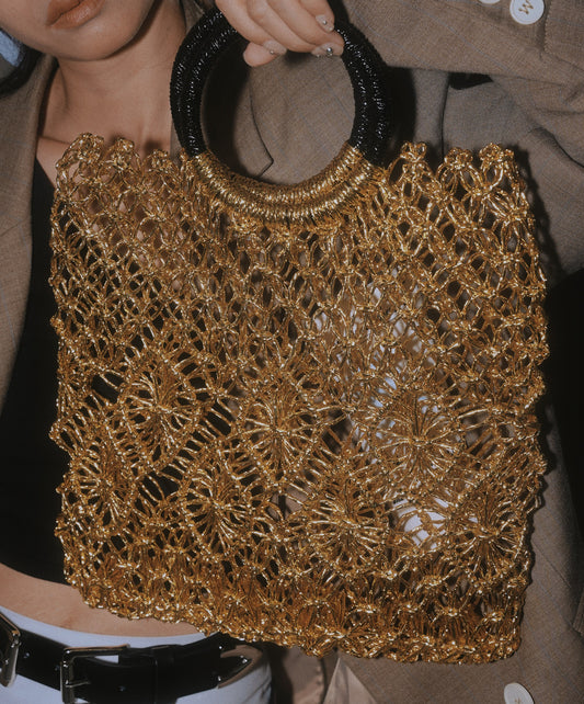 IUBALLET Cut-out Metallic Crotchet Tote Bag - UPHOLD.
